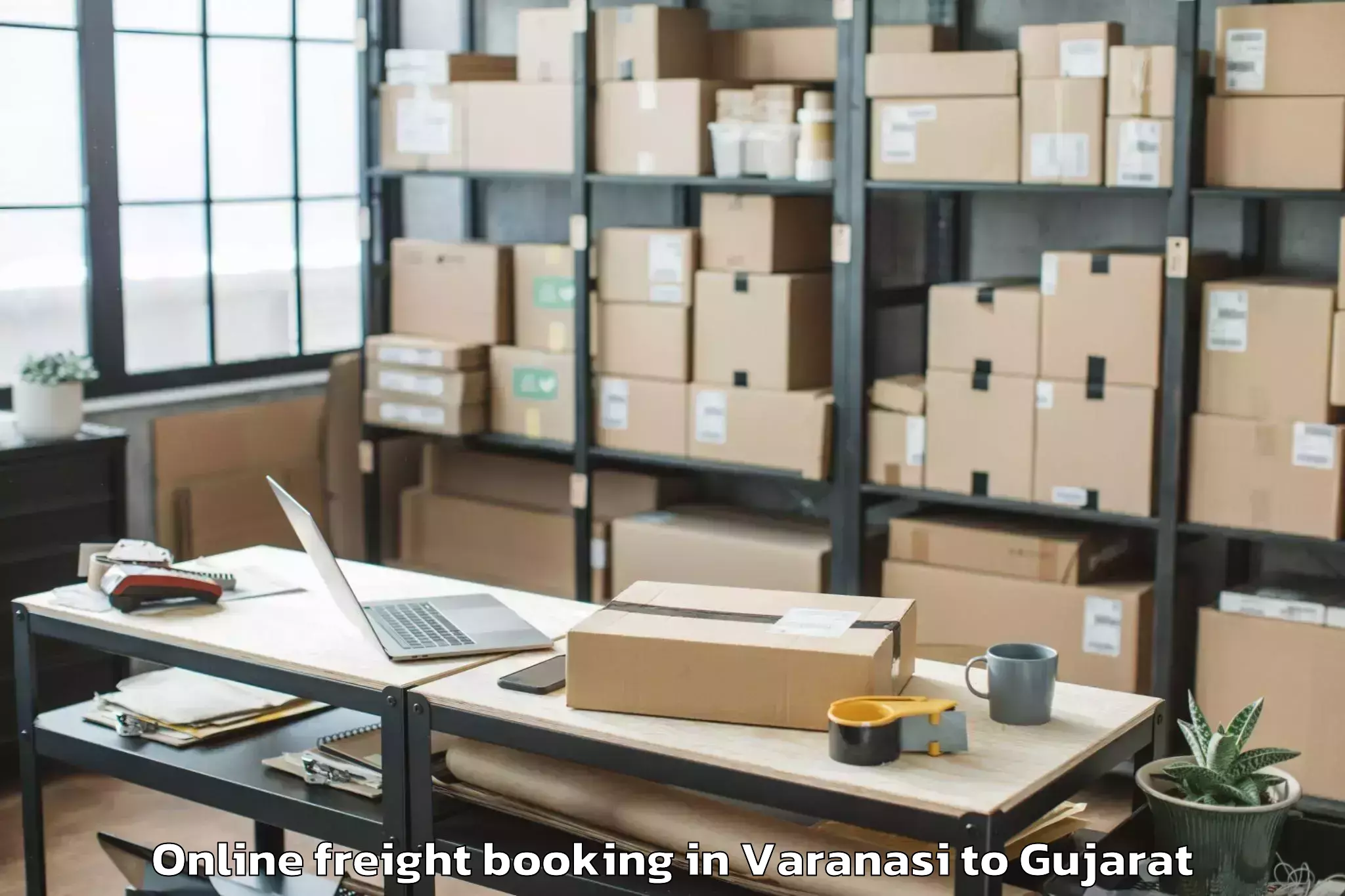 Book Varanasi to Adalaj Online Freight Booking